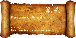 Mantuano Aranka névjegykártya